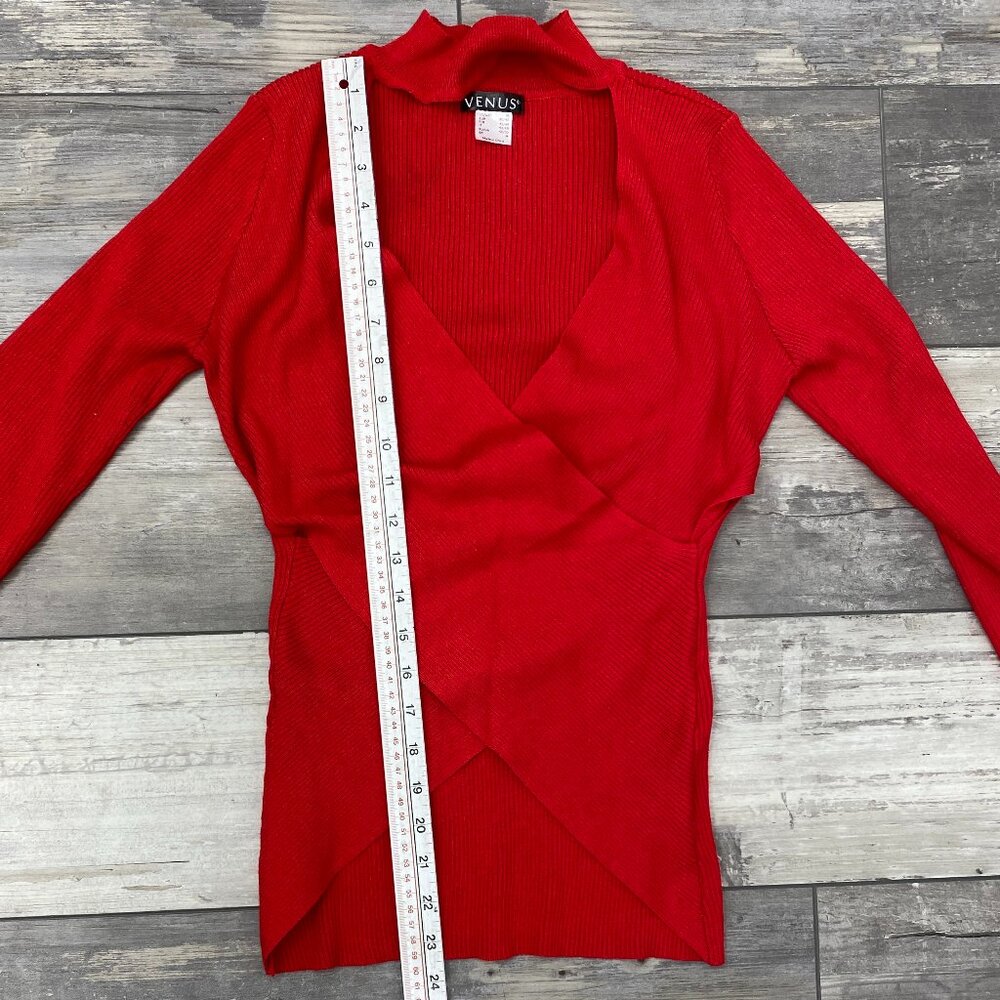 Venus  Red Sweater Sz. M  New Sexy Cut outs - Picture 8 of 8